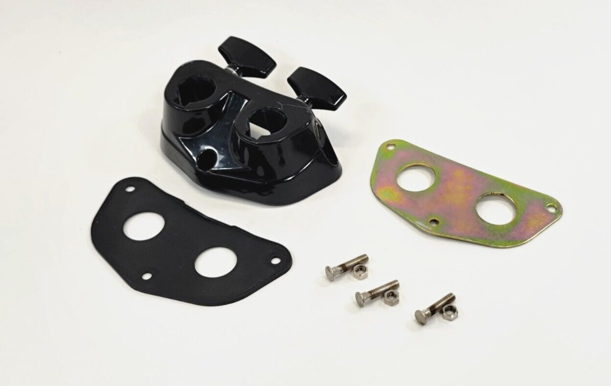 Bass Drum Bracket Mount, with Gasket, Mounting Plate and Mounting Screws -Black