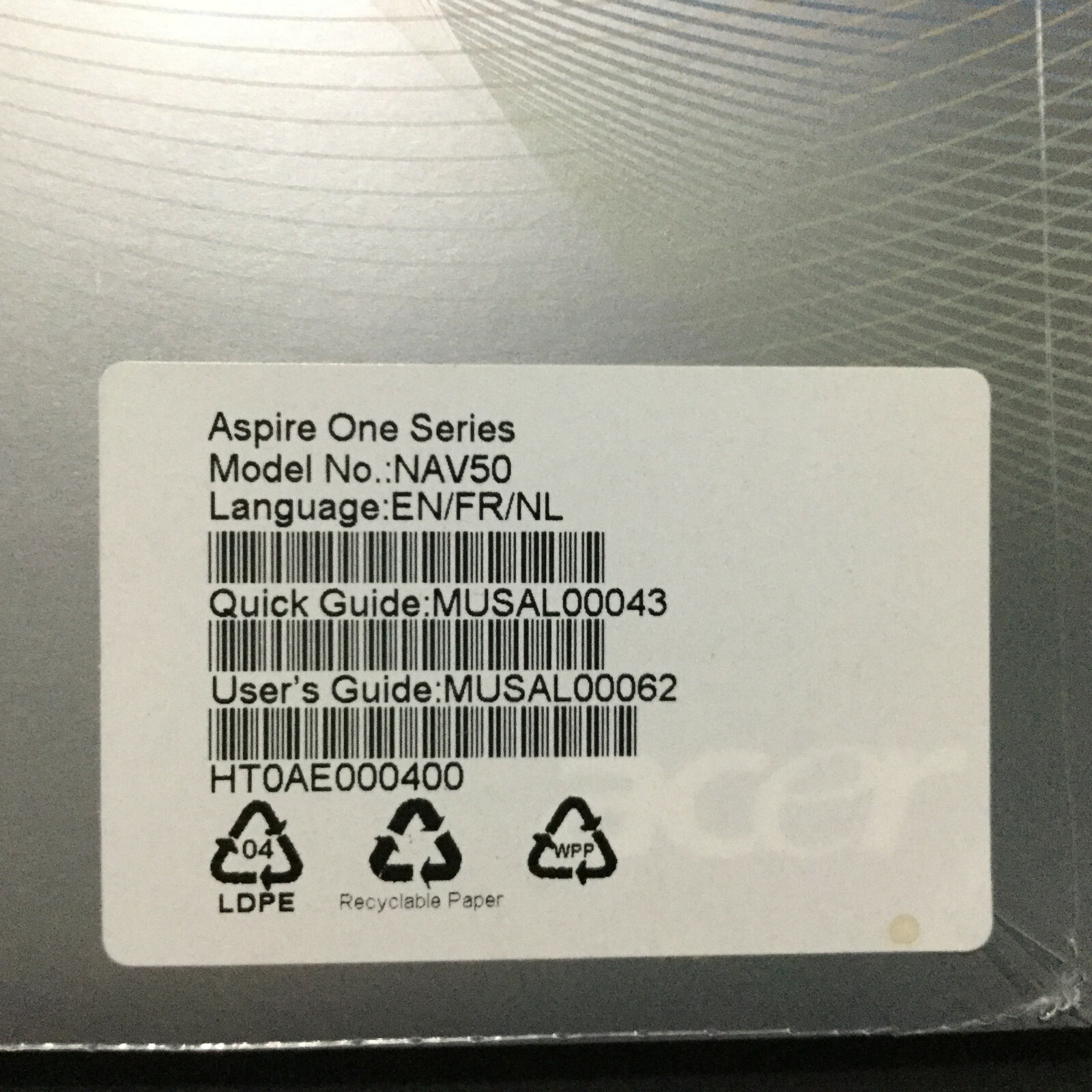 Acer Aspire One Manual User Guide Model NAV50, Passport ~ New Sealed