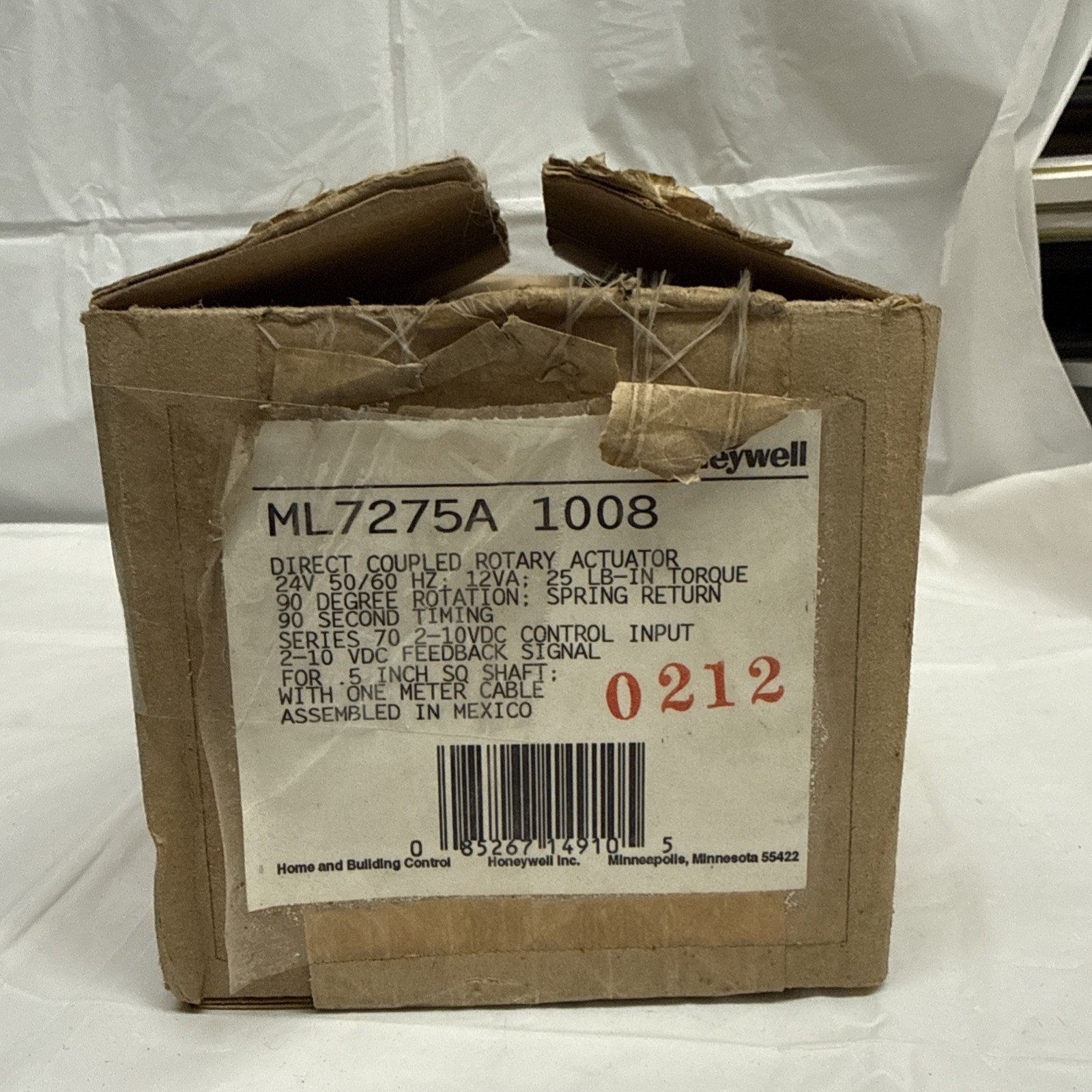 Honeywell ML7275A 1008 Direct Coupled Rotary Actuator