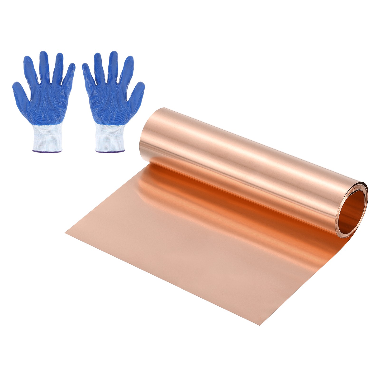 3.28ft Copper Sheet Roll, 1000x150x0.04mm Pure Copper Strip with Gloves