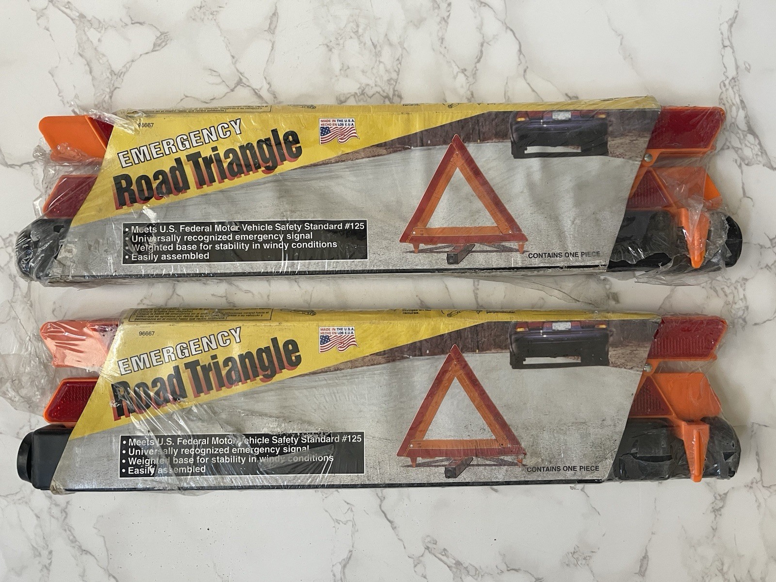 Lot of 2 New Custom Accessories Emergency Road Triangle Highway Safety 96667