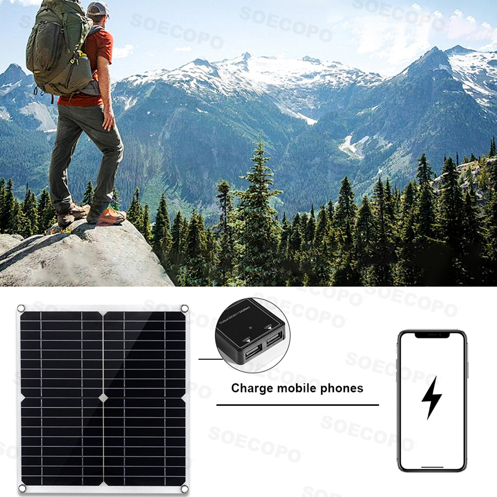 Solar Full 8000w 110/220V Inverter 300W Solar Panel Home 100A Controller System
