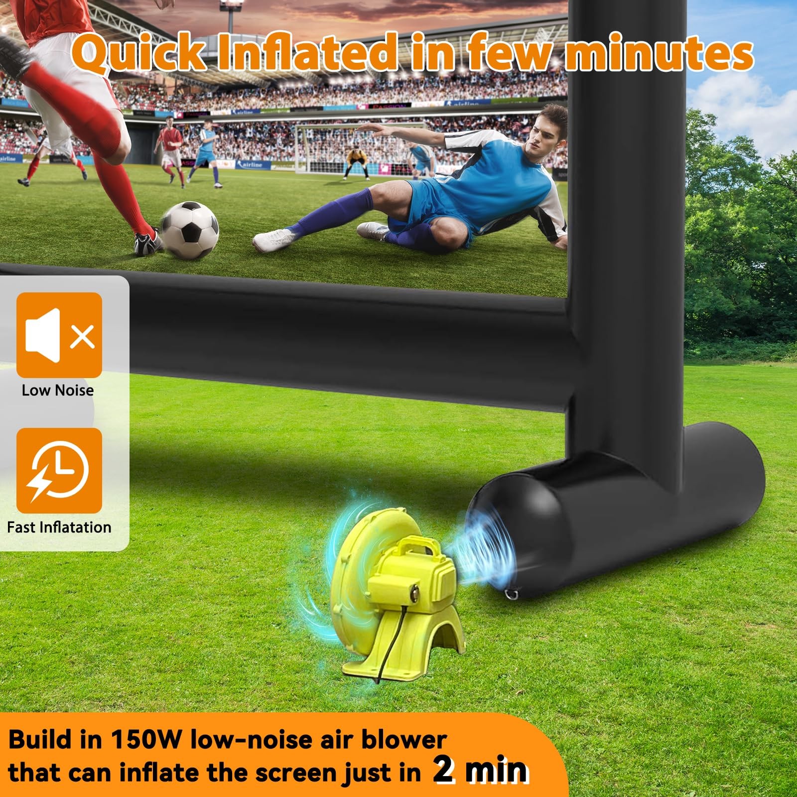 14FT Inflatable Movie Screen Outdoor, Blow Up Projector Screen, Inflatable Mo...