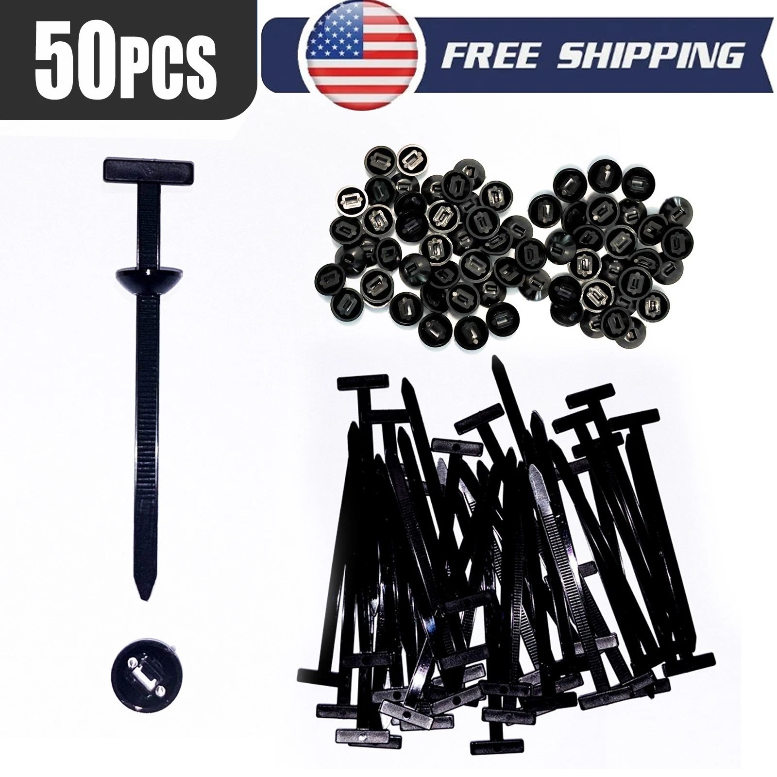 50PCS Heavy Duty Nylon  Cable Ties Self-Locking Universal Zip Ties
