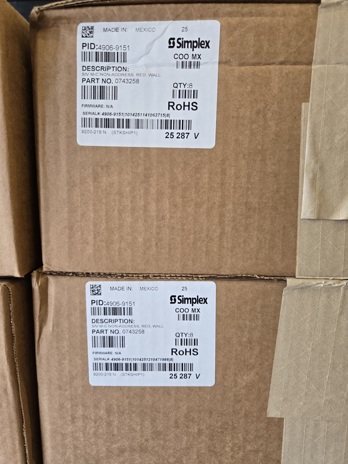 SIMPLEX 4906-9151 RED WALL SPEAKER STROBE NEW IN BOX