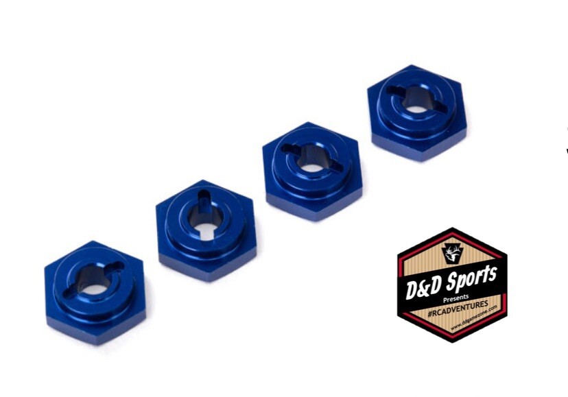 Traxxas 7154X Wheel Hubs Blue Anodized Aluminum 1/18 Scale E-Revo VXL TPA