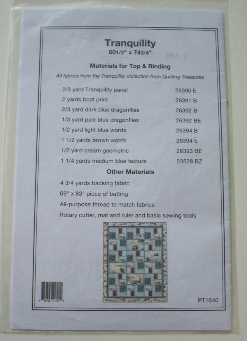 Tranquilty pieced quilt pattern *A13