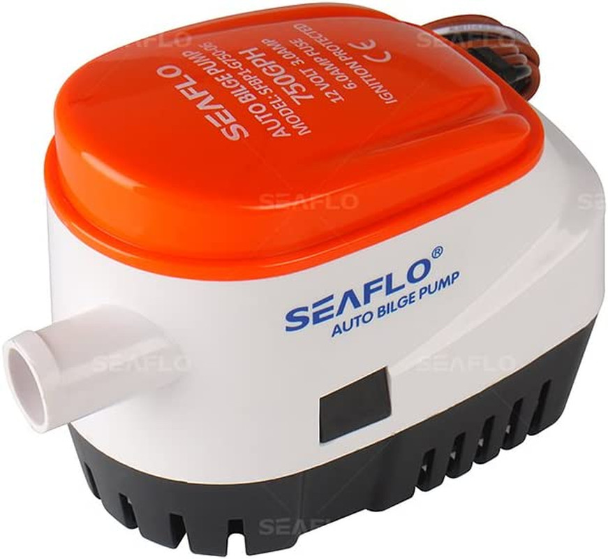 06 Series 750GPH Automatic Submersible Bilge Pump with Built-In Float Switch 12V
