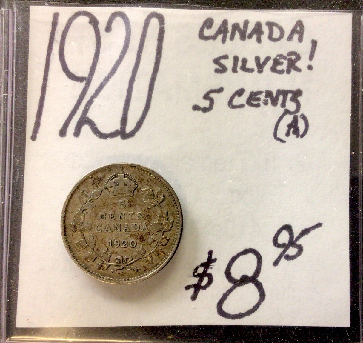 1920 Canada Silver! 5 Cents. ENN Coins