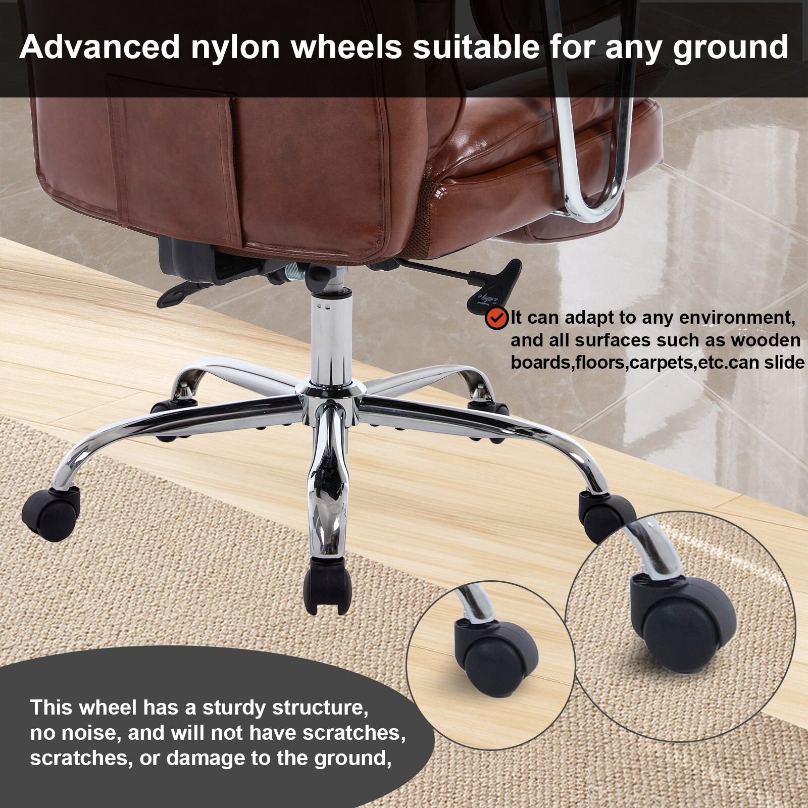Big and Tall Office Chair Ergonomic PU Leather Computer Desk Chair Footrest