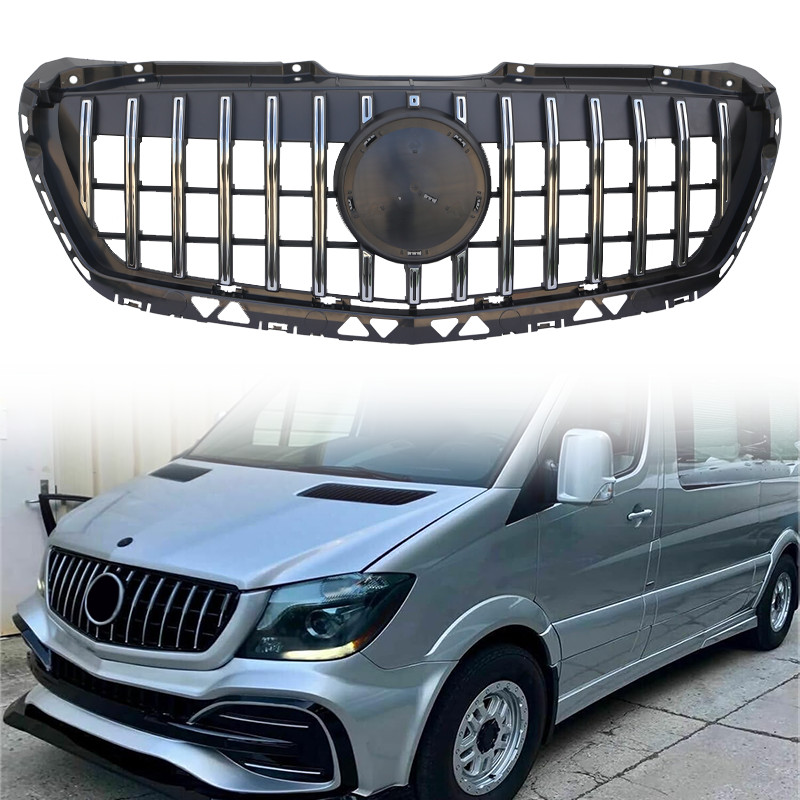 Chrome Front Bumper Grille For 2014-2018 Mercedes Benz Sprinter W906 2500 3500