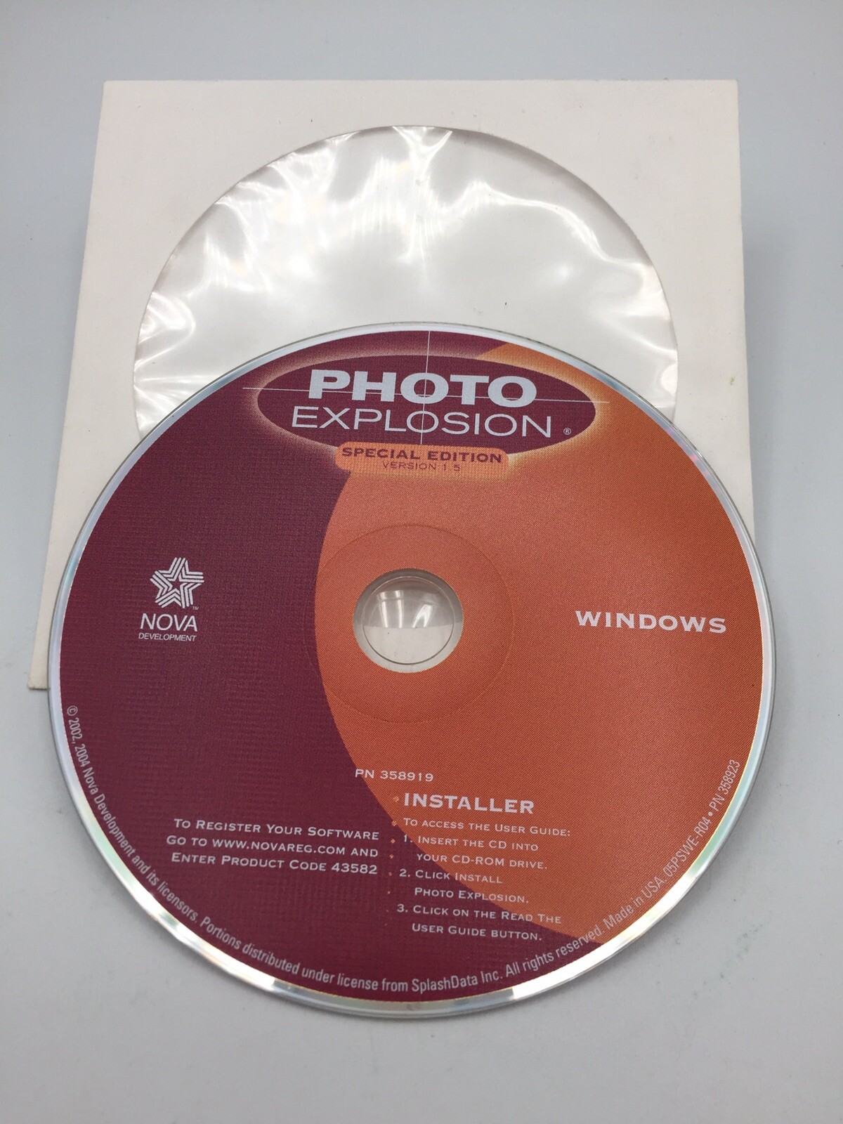 Photo Explosion Special Edition Version 1.5 Installation Disc (PC, 2004)