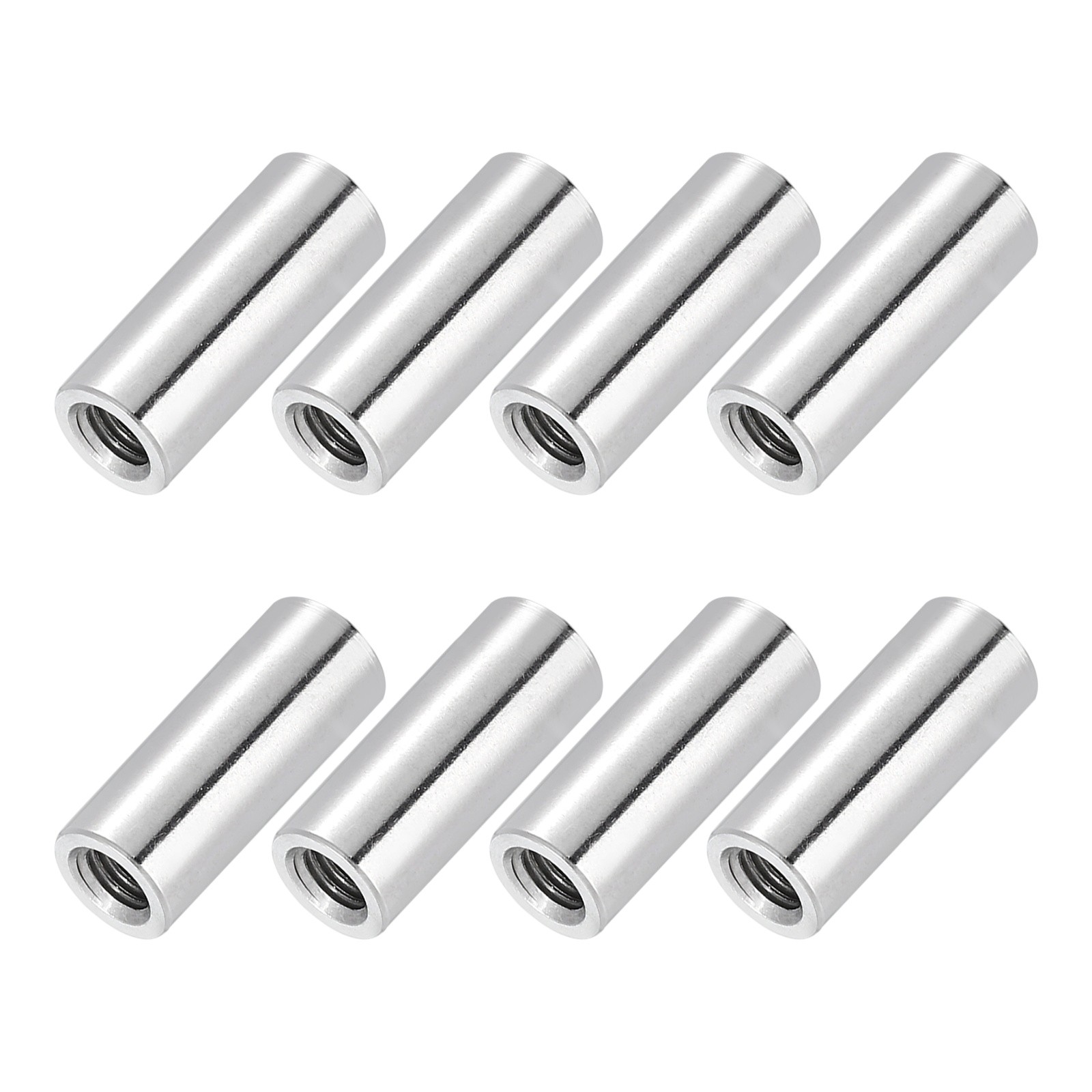 8 Pcs M5x0.8mm Pitch 5mm/0.2" 304 Stainless Steel Round Coupling Nuts