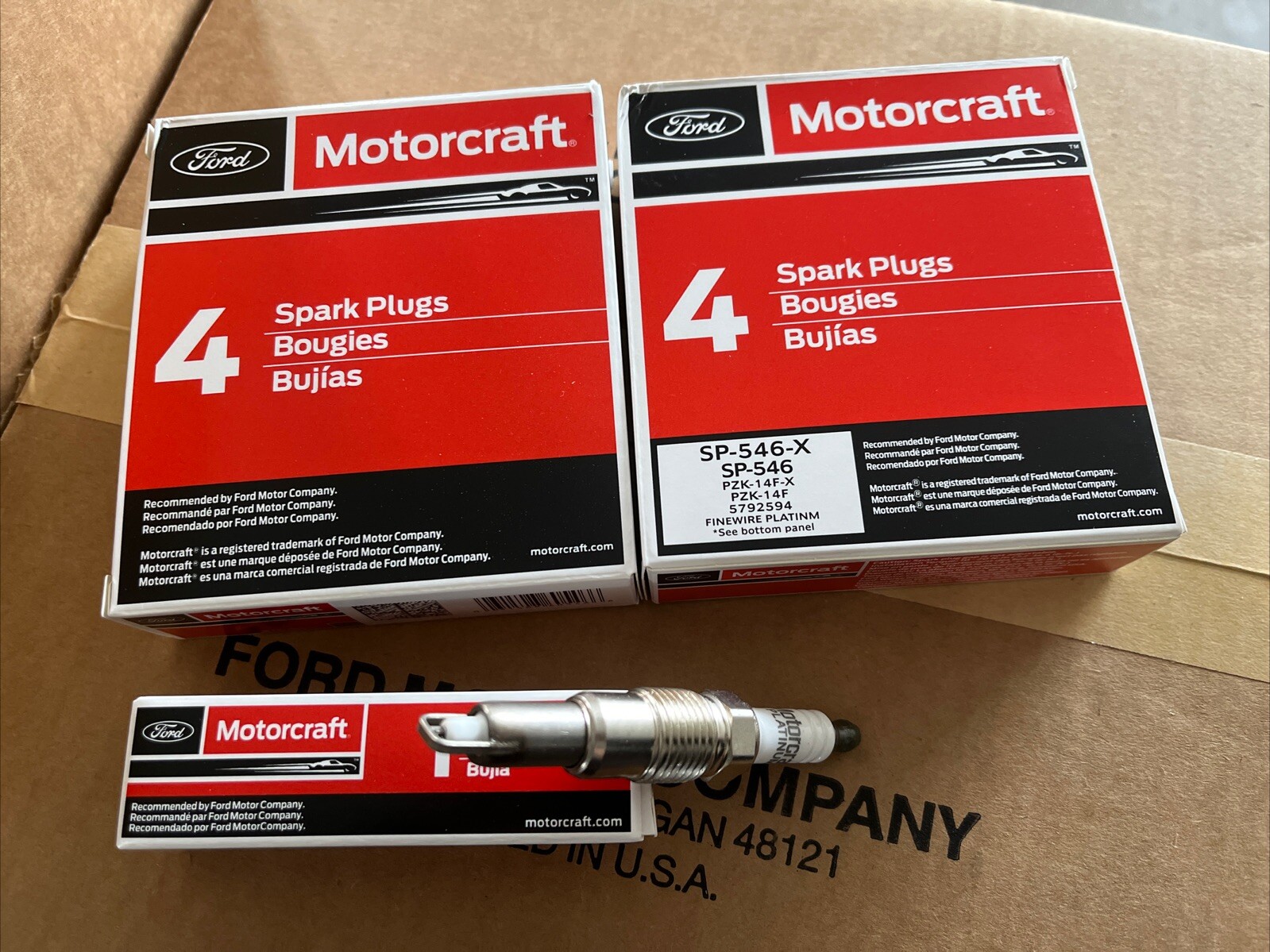 8Pc Motorcraft SP546X Spark Plugs SP-546 PZK14F Genuine New For Ford F150 F250@