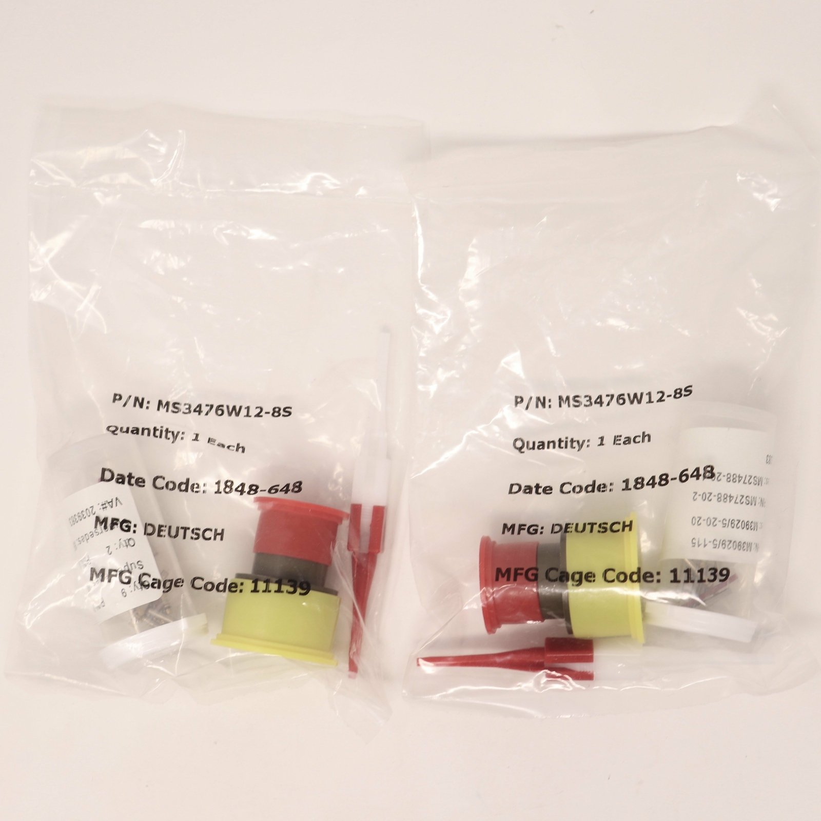 2 Pack Deutsch Connector MS3476W12-8S