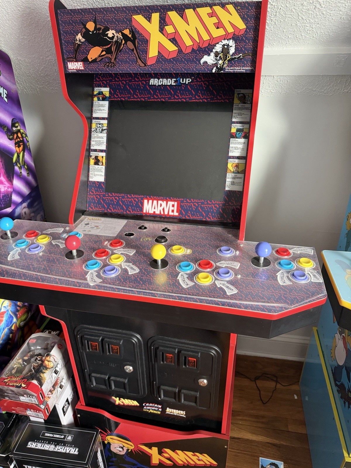 Arcade1Up Marvel X-Men 4 Player 3 Games Arcade Machine  Stool & Riser RARE 🔥