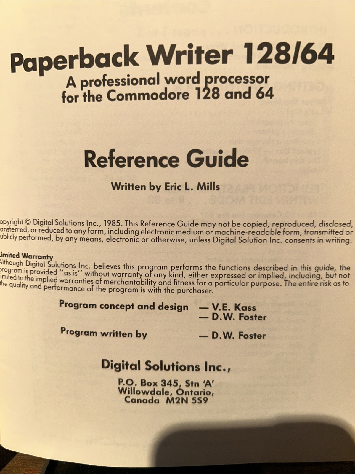 Paperback Writer 128/64 Reference Guide Only