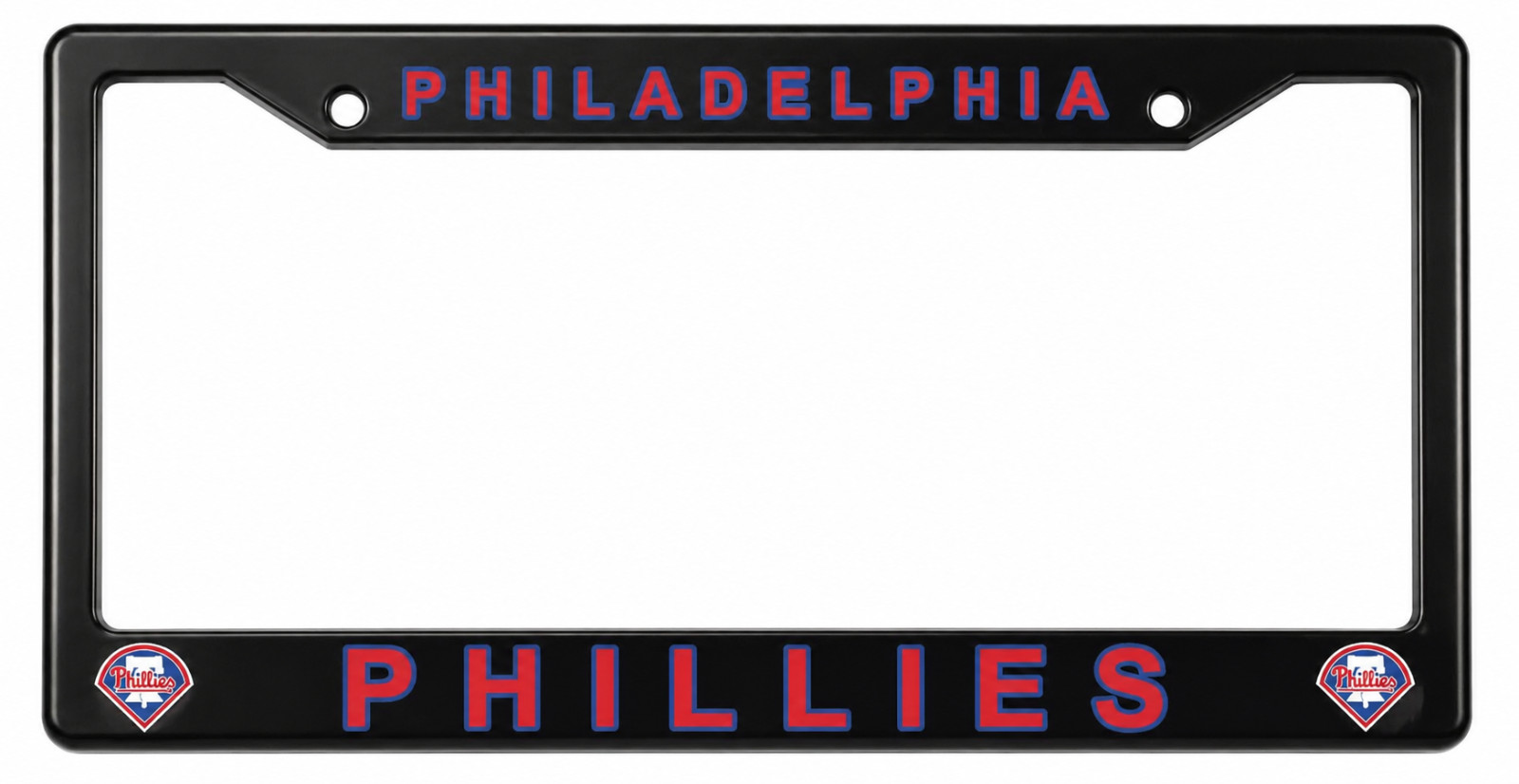 Philadelphia Phillies Black License Plate Frame Cover - Black - Eliteauto3k