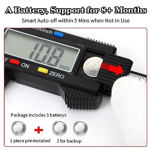 Digital Caliper 6 inch Electronic Measuring Tool LCD Screen Inch MM Conversion
