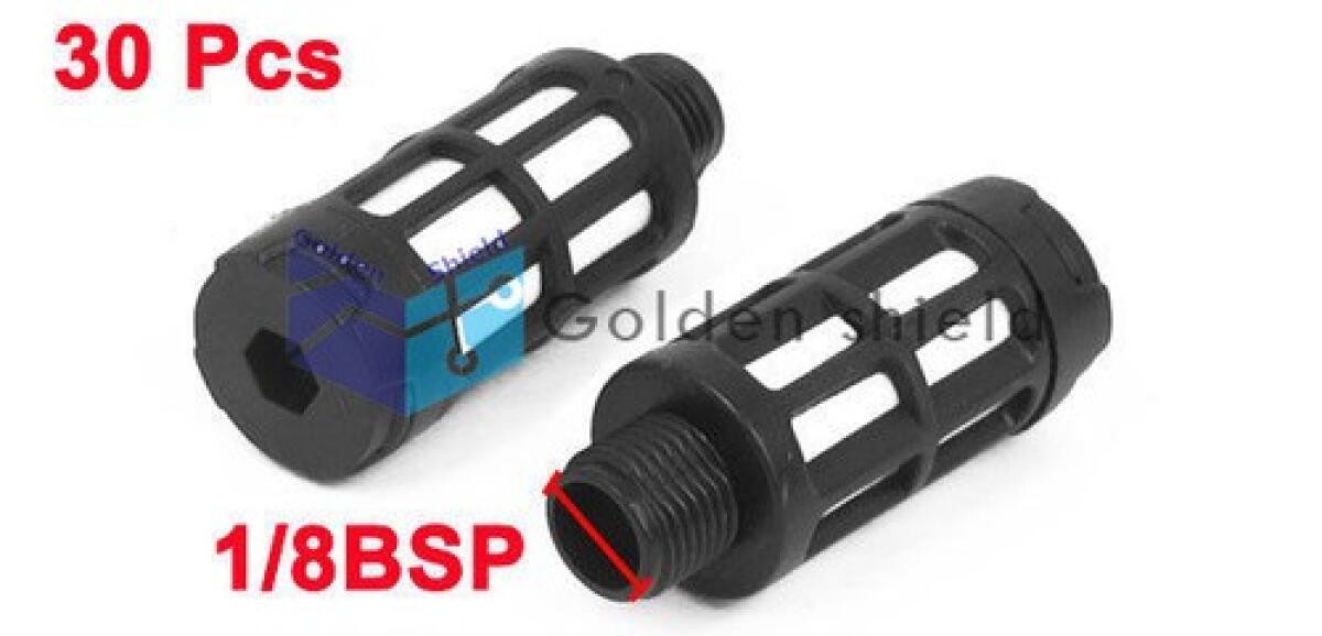 30Pcs 1/8BSP Male Thread Plastic Pneumatic Silencer MufflerNoise ExhaustAbsorb