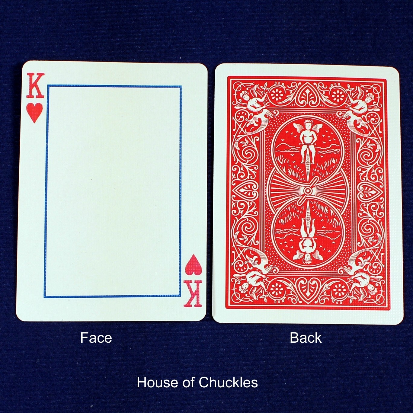 King of Hearts Frame, Bicycle Printed Gaff Card, Red