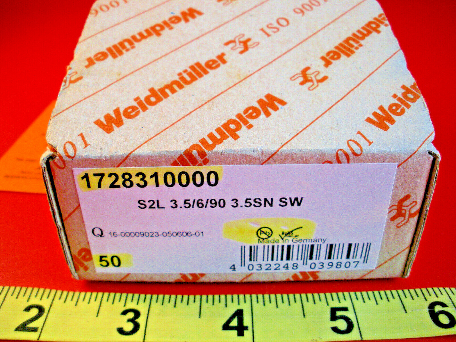 Weidmuller 1728310000 Lot of (50) Terminal Blocks S2L 3.5/6/90 3.5SN SW 6P 3.5mm