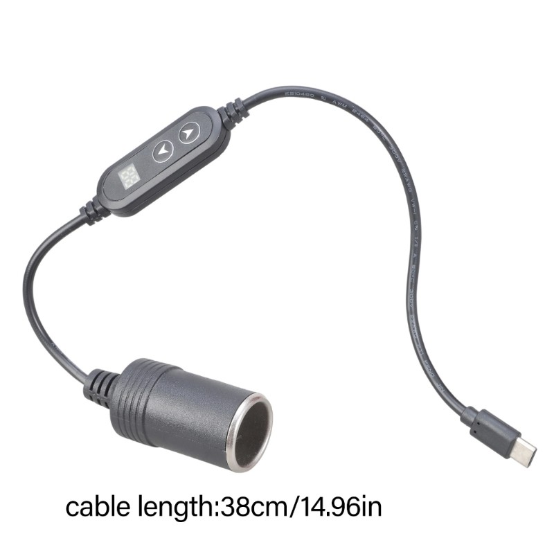 65W USB C Converters Cable for Vehicle Devices Adjustable 5V 20V Cigarettes