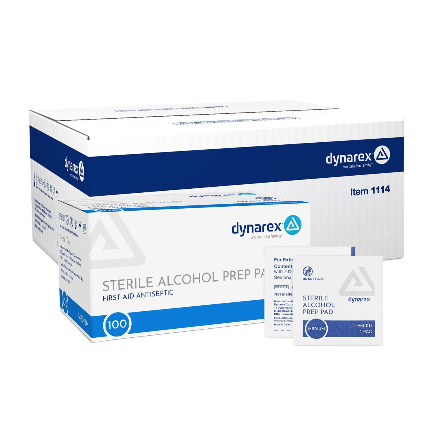 Alcohol Prep Pads, Medical-Grade and Non-Woven Prep Pads, Saturated with 70% Iso