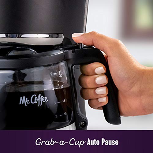 Programmable Coffee Maker 5 Cups with Auto Pause Glass Carafe Compact Design