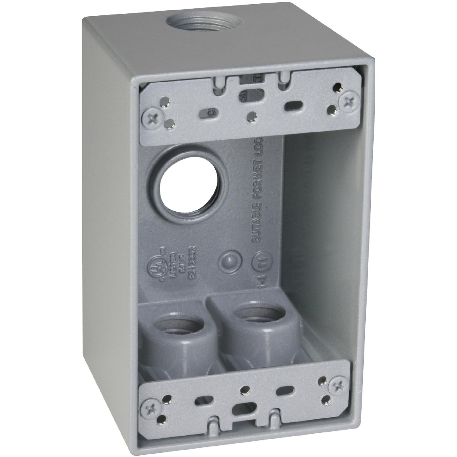 SD450S Weatherproof Box 1Gang Deep Gray Fits 1/2 Inch Outlets