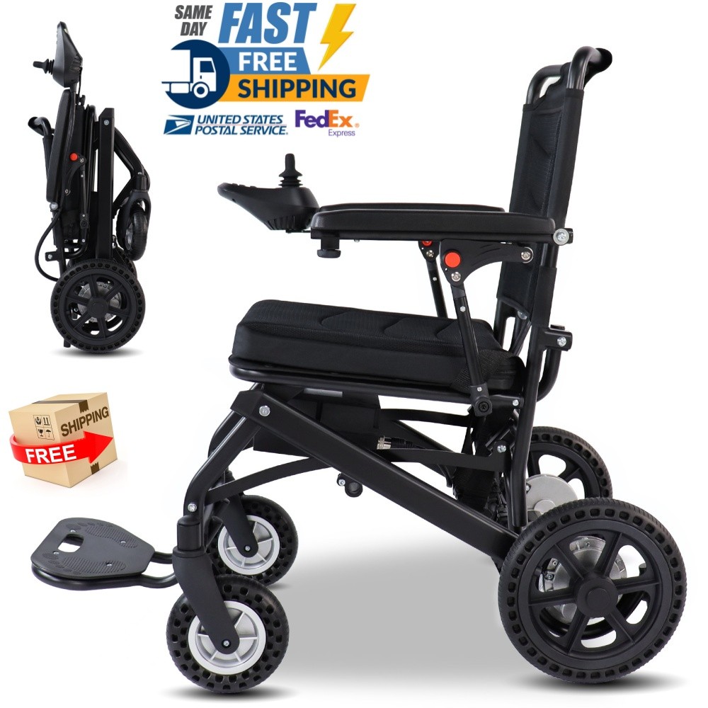 Portable lightweight Noiseless Wheelchair Foldable Electric Power Wheelchair US
