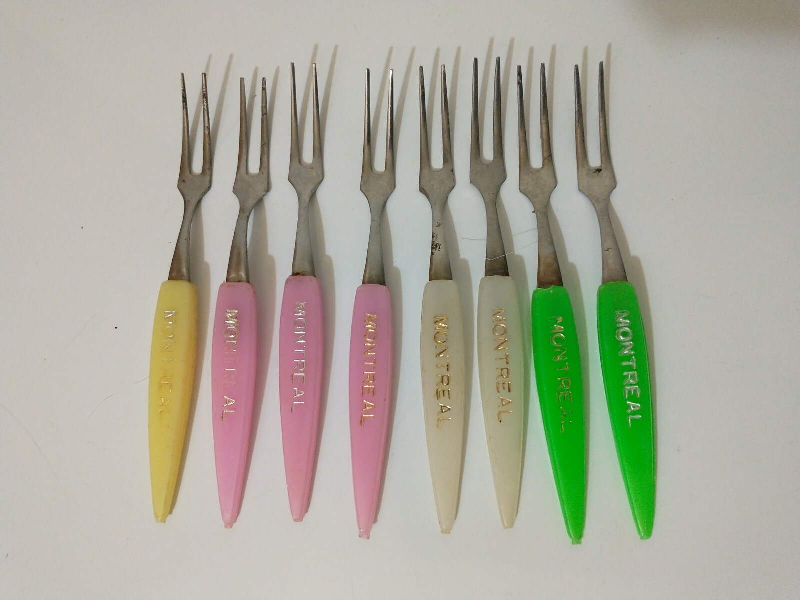 Little Forks MONTREAL Hors D'oevre Forks Picks Stainless Tong Relish Olive 1960s