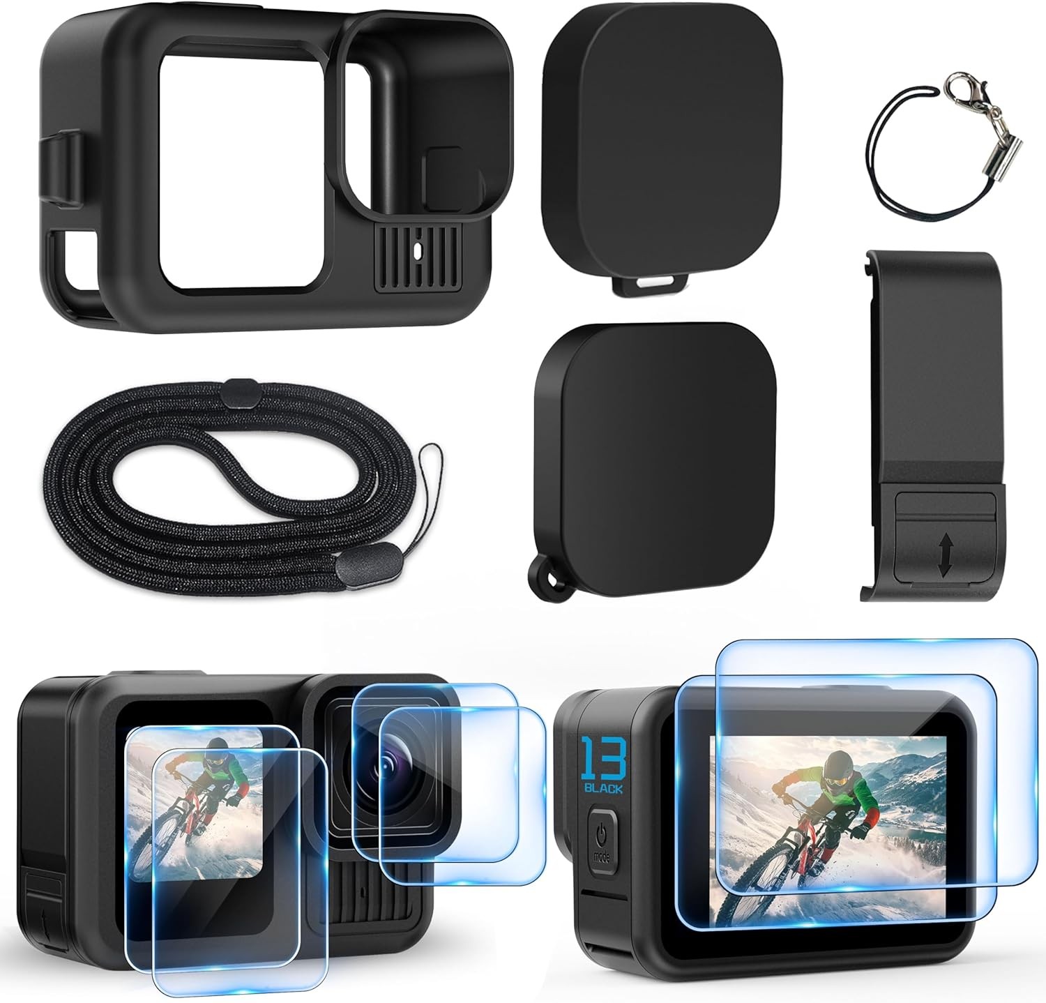 OKFUN Silicone Sleeve Case for Go Pro Hero 13 Black,6PCS Screen&Protector...
