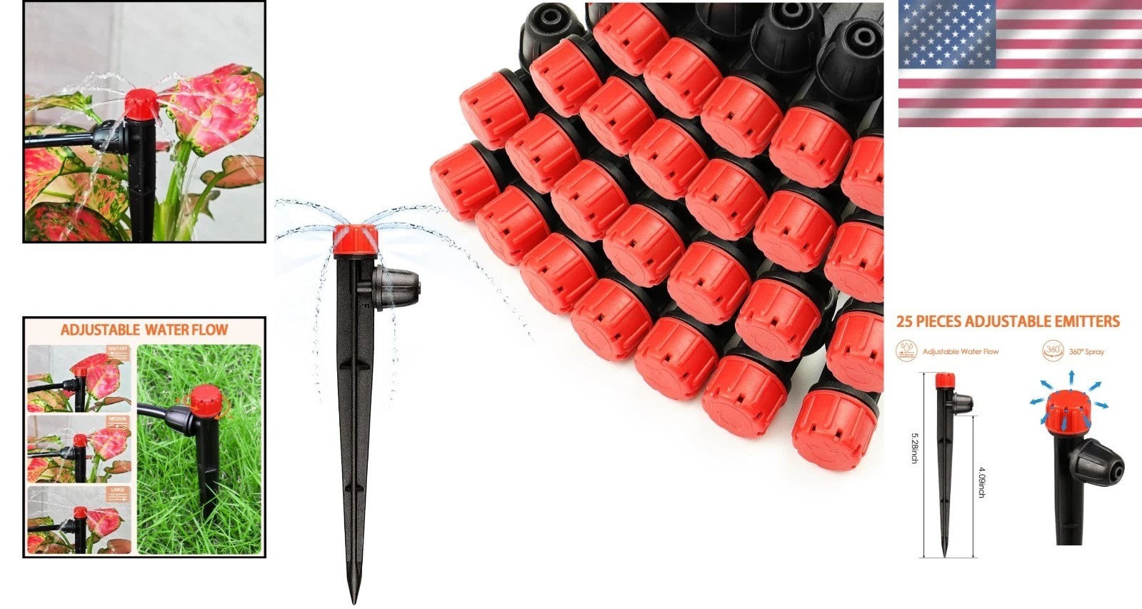 Versatile Drip Irrigation Emitters - Adjustable Flow & Easy Installation