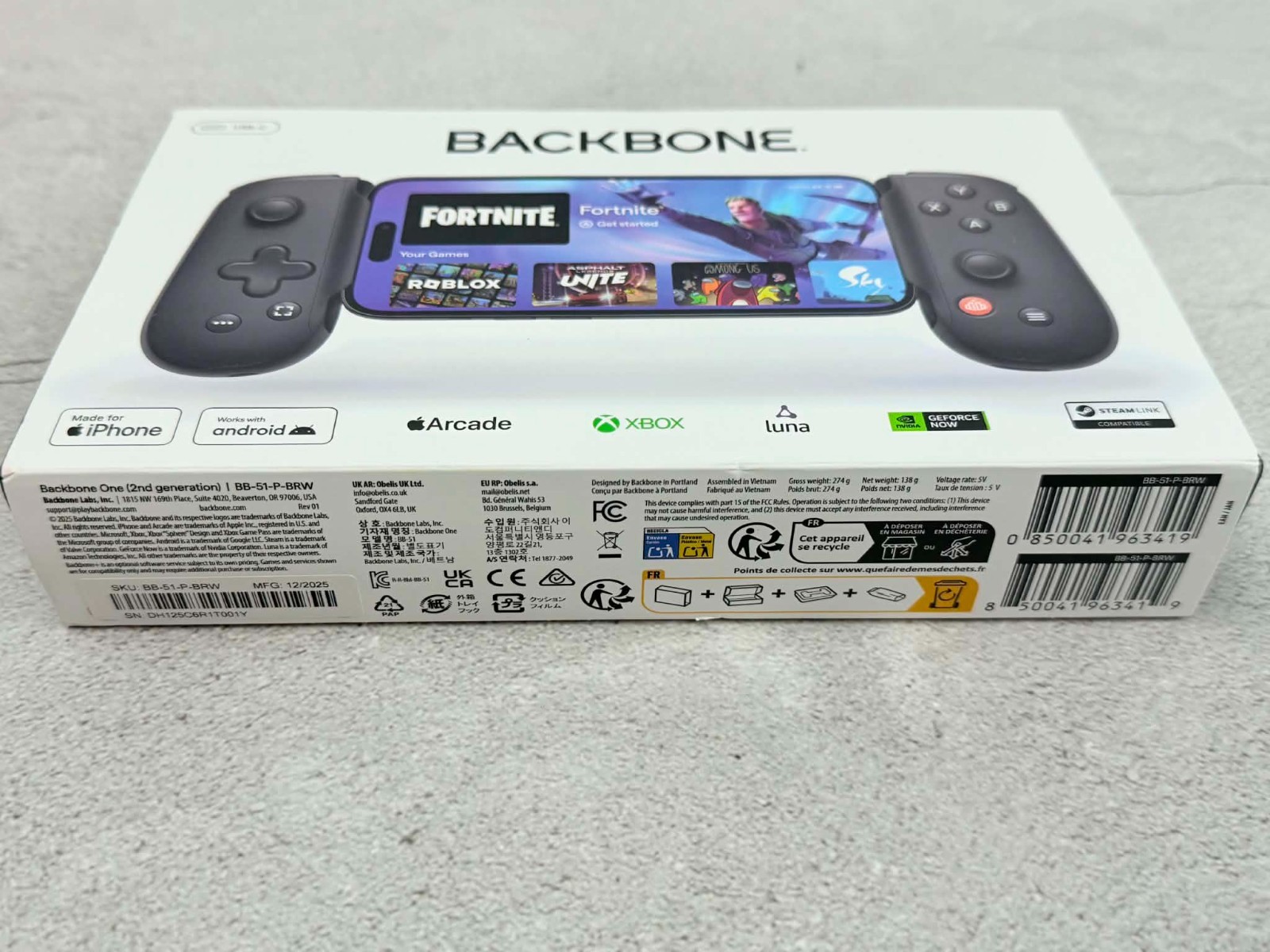 Backbone USB-C Mobile Gaming Controller (BB-51-P-BRW) - Black