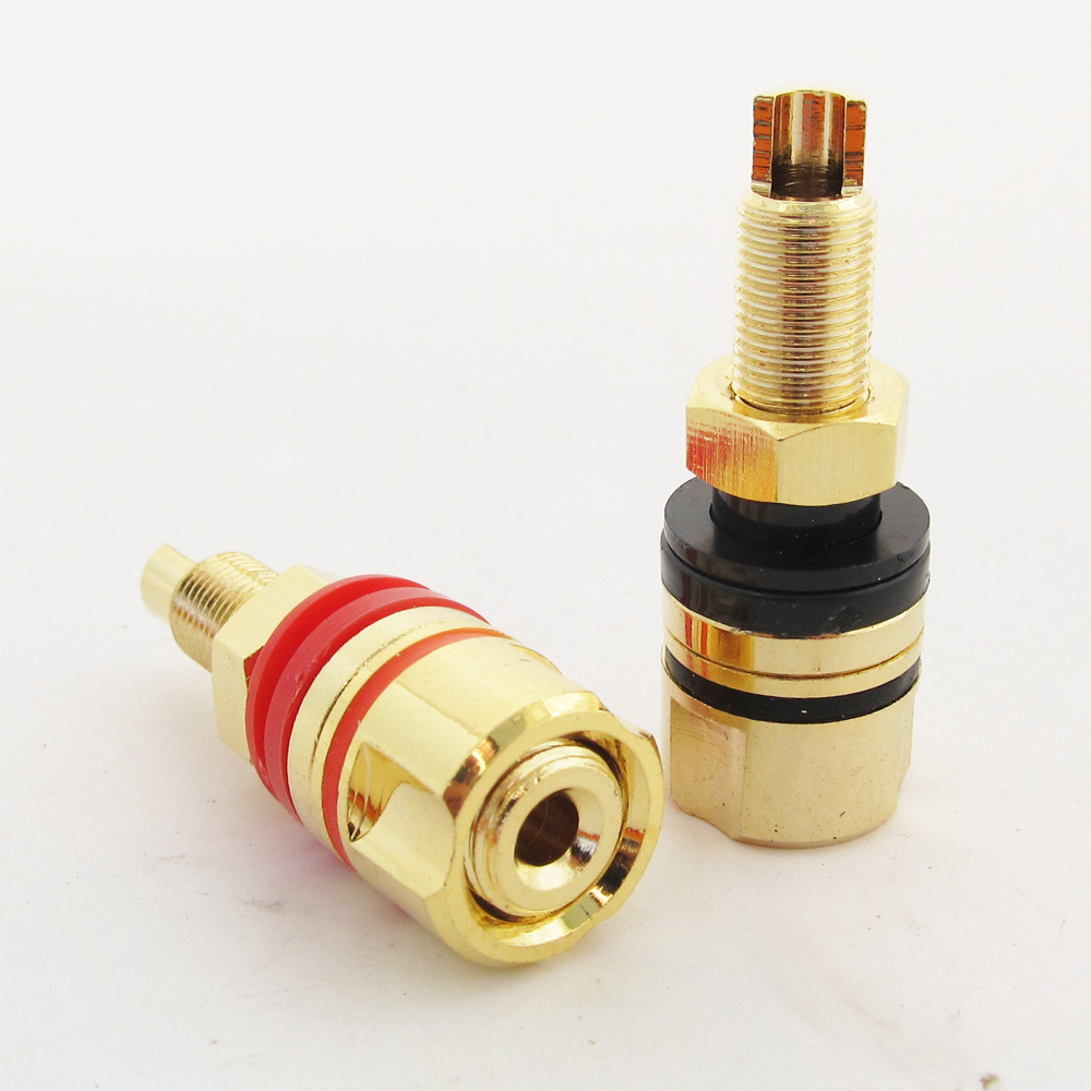 50pcs High Quality Gold Plated Copper Amplifier Speaker Terminal Binding Post