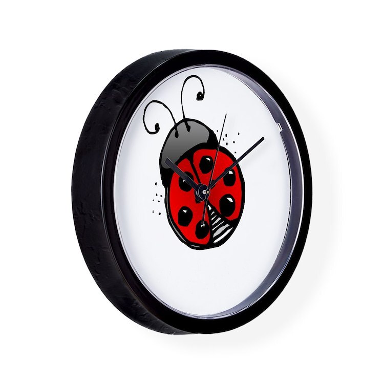CafePress Ladybug Dark 10" Wall Clock (1034498361)