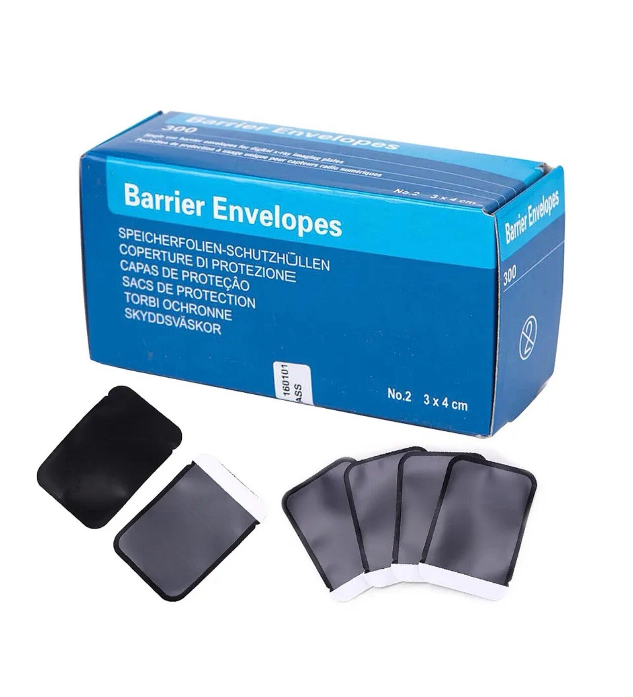 300/pack Size 2 Dental Digital X-Ray ScanX Barrier Envelopes for Phosphor Plate