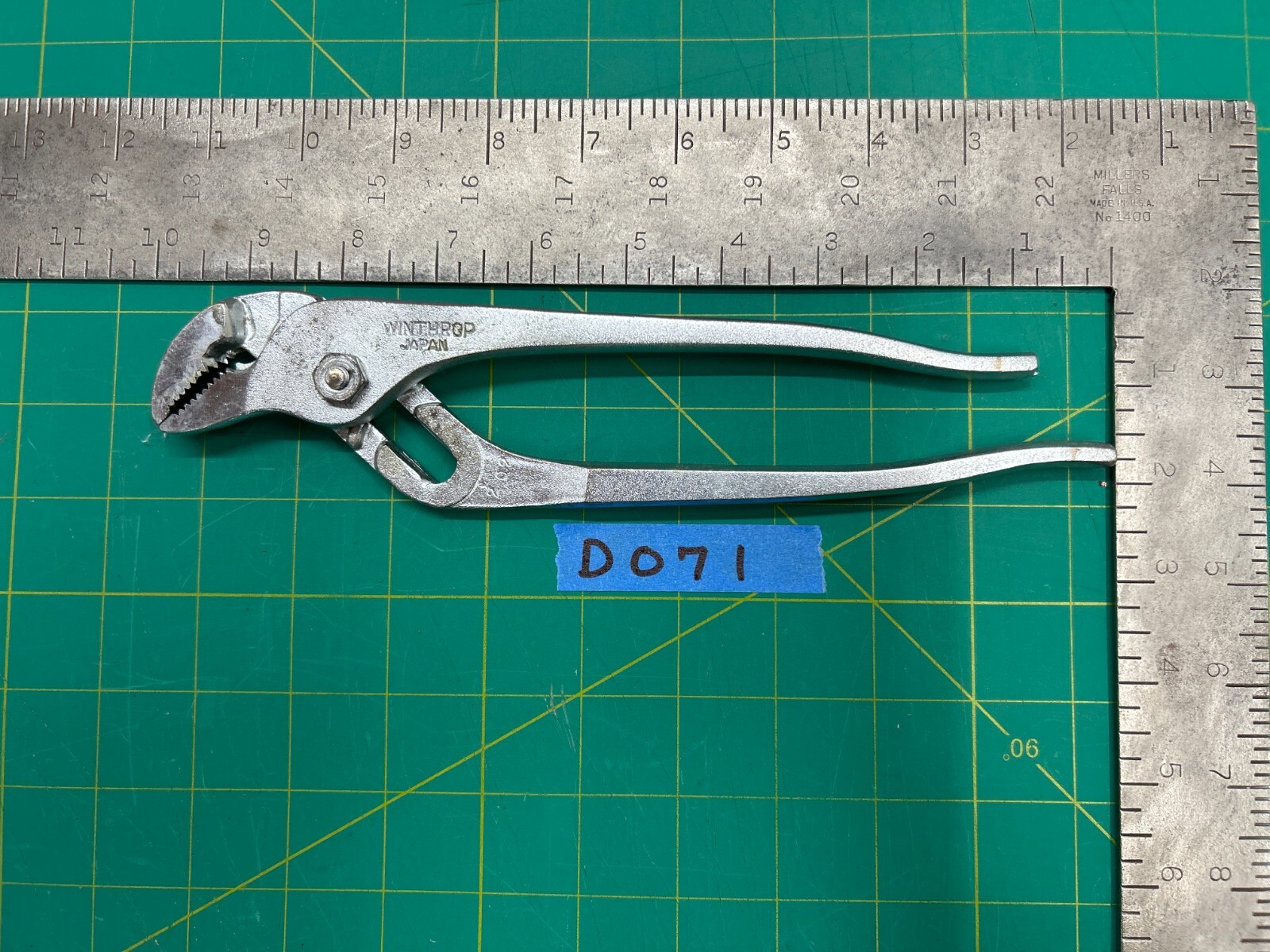 Vintage Winthrop 10" Slip Joint Pliers Adjustable Tool Hand Tool Made in Japan