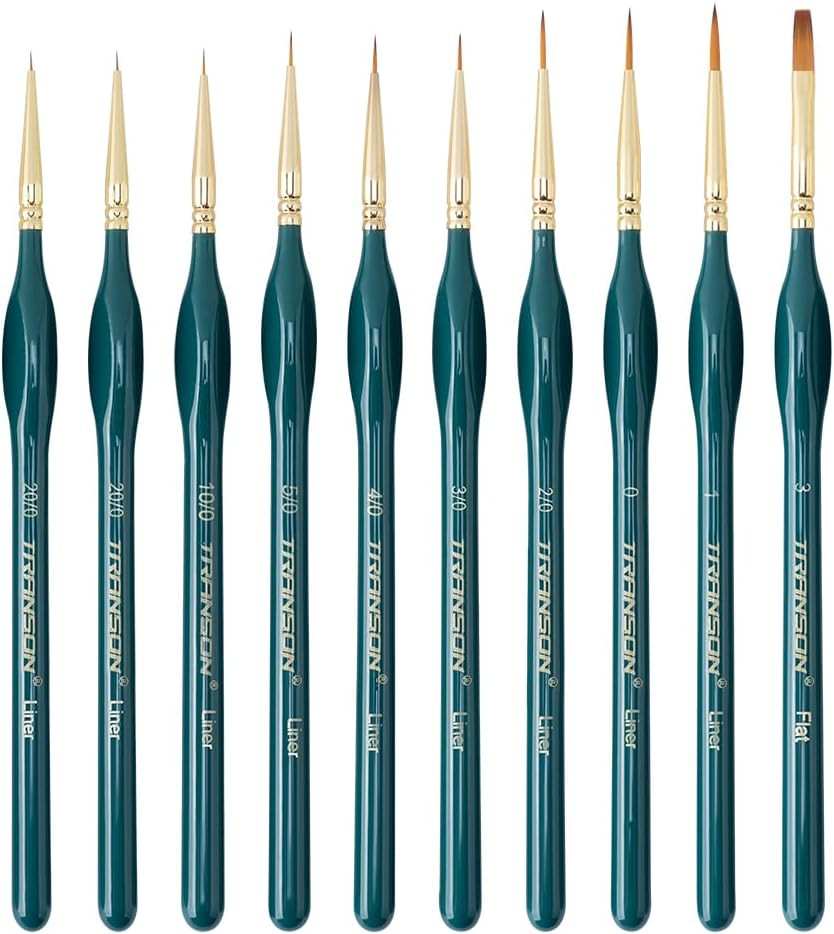 Detail Thin Paint Brush Set 10Pcs for Model Minature Craft and Art Pain