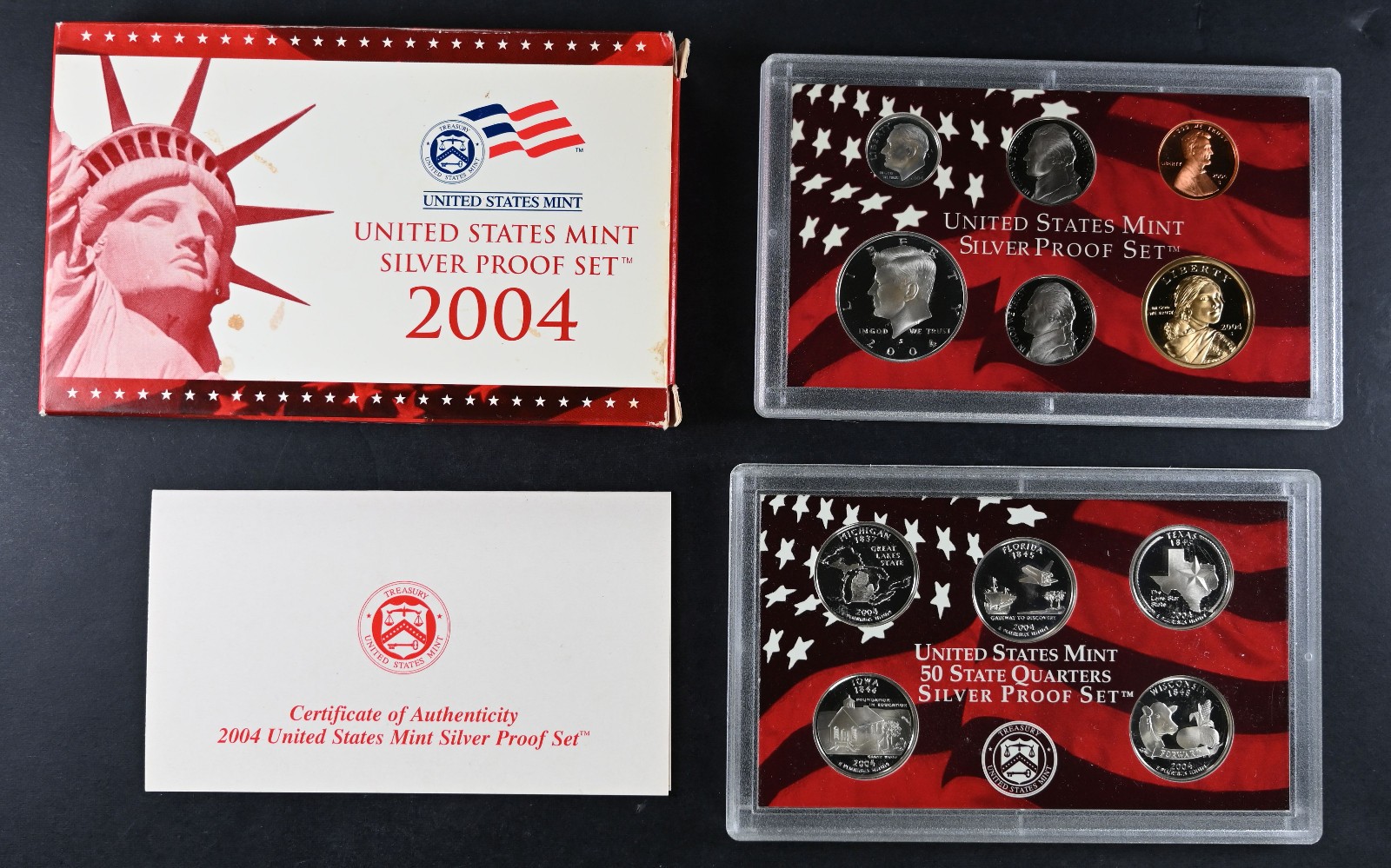 2004 Silver Proof Set US Mint Uncirculated Coins w/cert