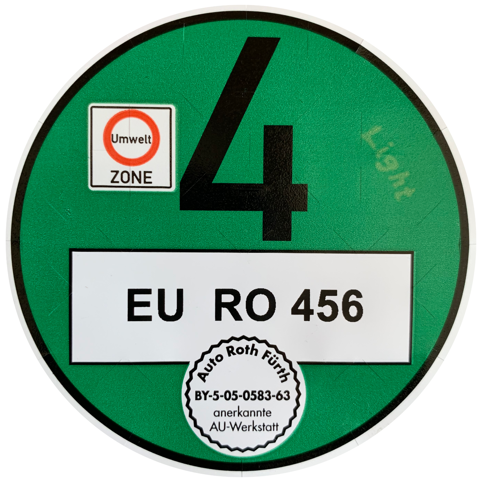 EMISSIONS DECAL - OFFICIALLY APPROVED GERMAN EMISSIONS STICKER ! LASER PRINTED