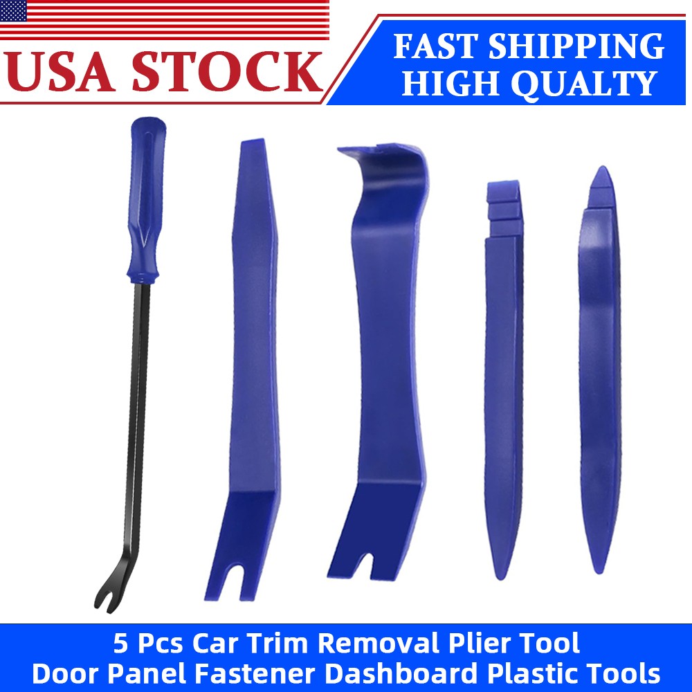 5PCS Car Trim Removal Tool Kit Set Door Panel Fastener Auto Dashboard Plastic US