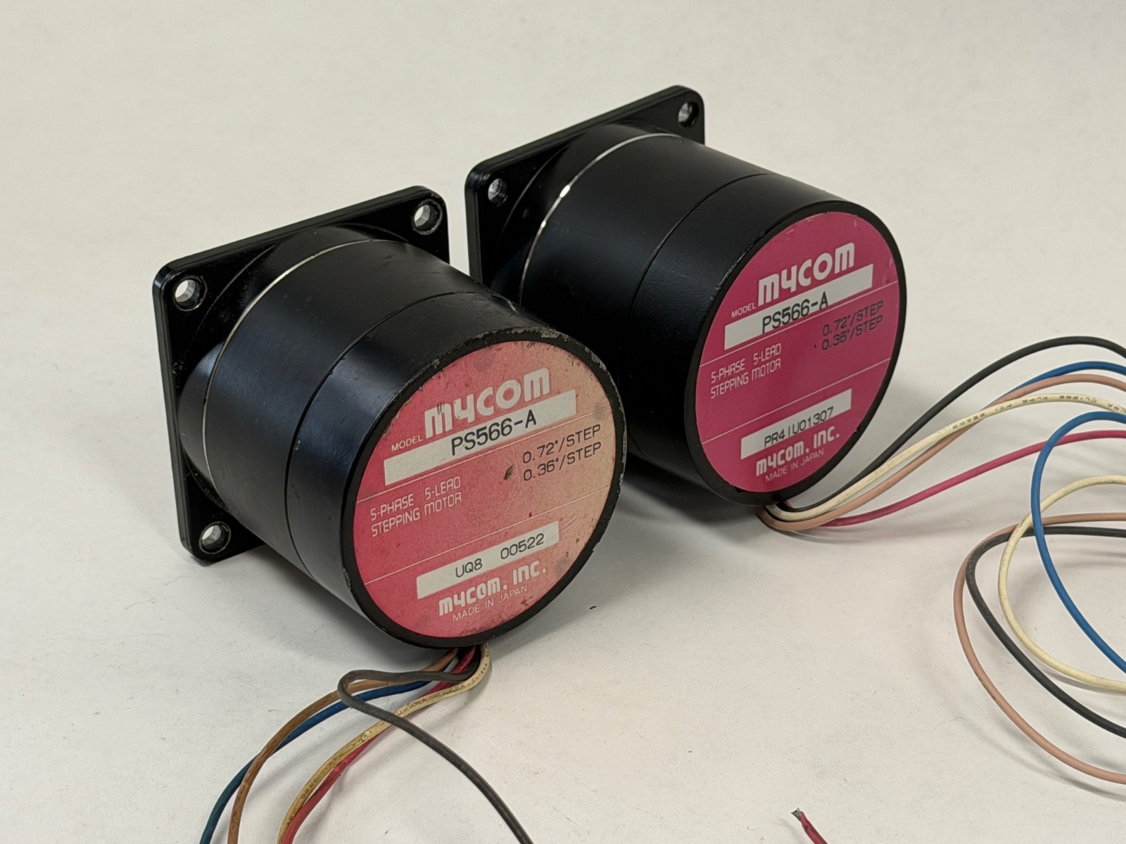 Used Lot of 2 Mycom Model PS566-A 5 Phase 5 Lead Stepping Stepper Motor