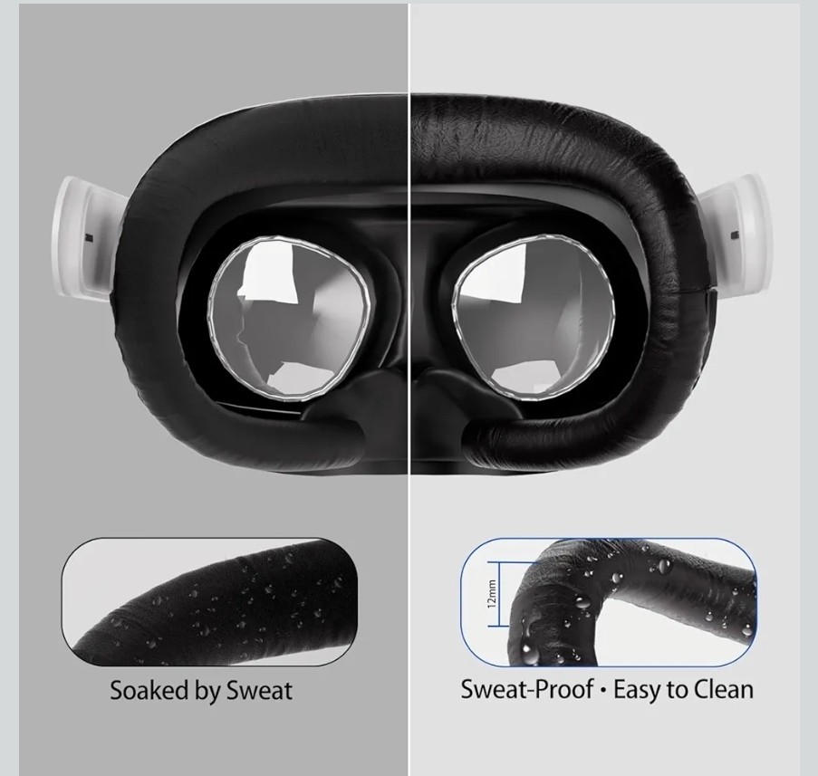Face Cushion Pad for Meta Quest 2 VR Facial Interface Replacement PU Leather...