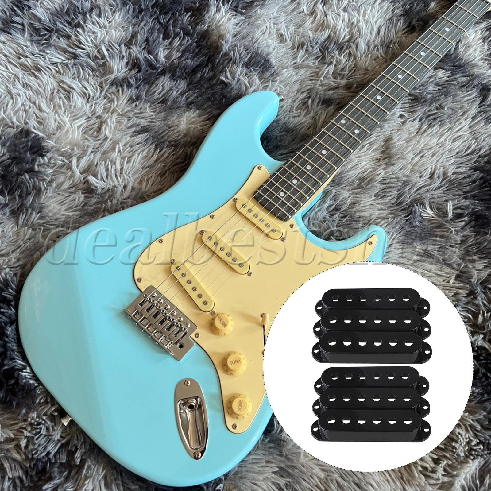 6 x Electric Guitar Single Coil Pickup Covers 50mm 52mm Hole Spacing