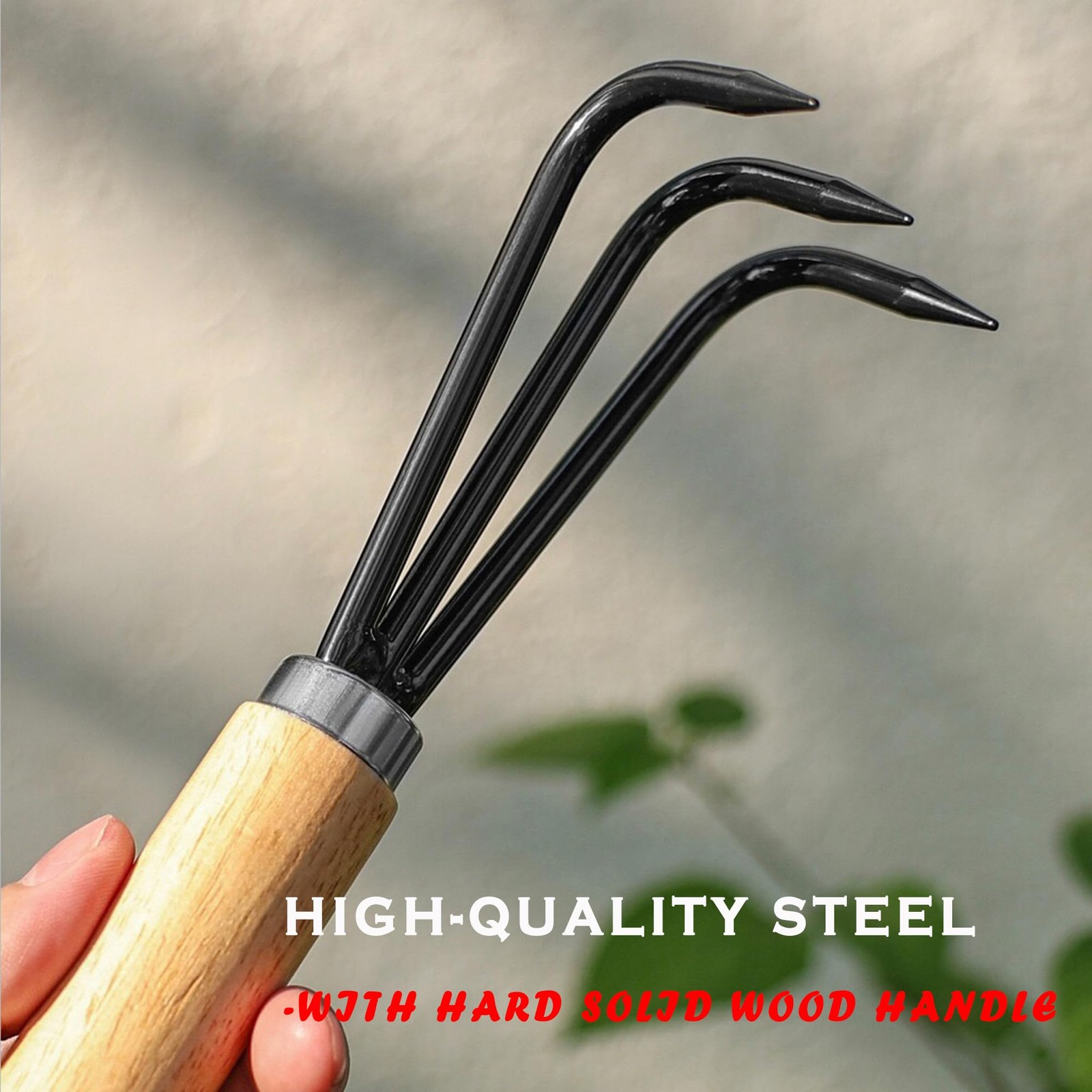 Garden Rake 3-Claw Japanese Landscape Dethatcher Thatching Beach Combing Rake...
