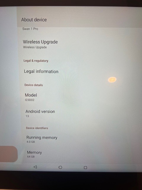 Desktop Swan 1 Pro Android Touch Screen w removable rear display