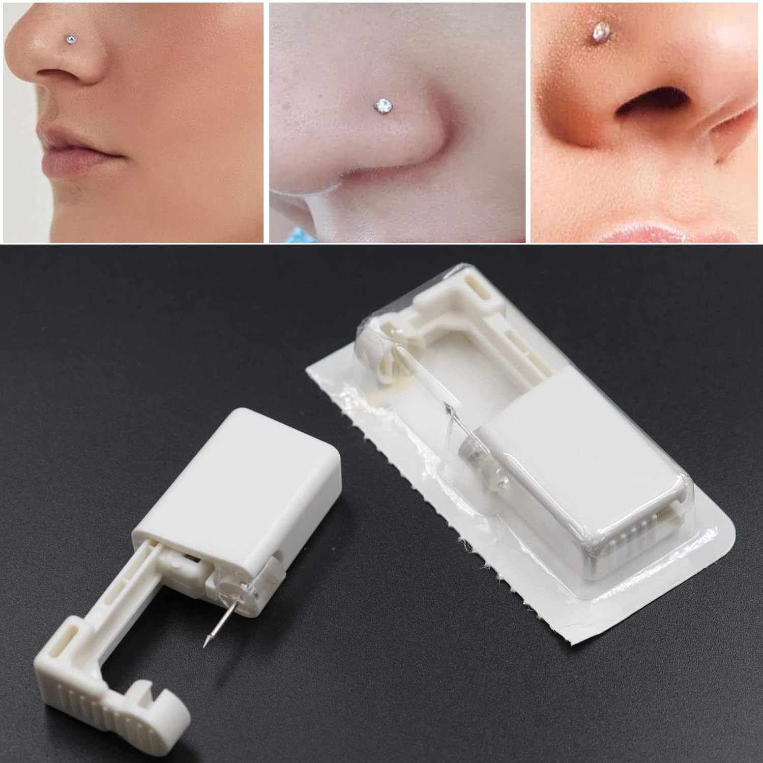 Nose Piercing Kit Self Piercing Gun with 10 Pcs Nose Studs Disposable Piercing