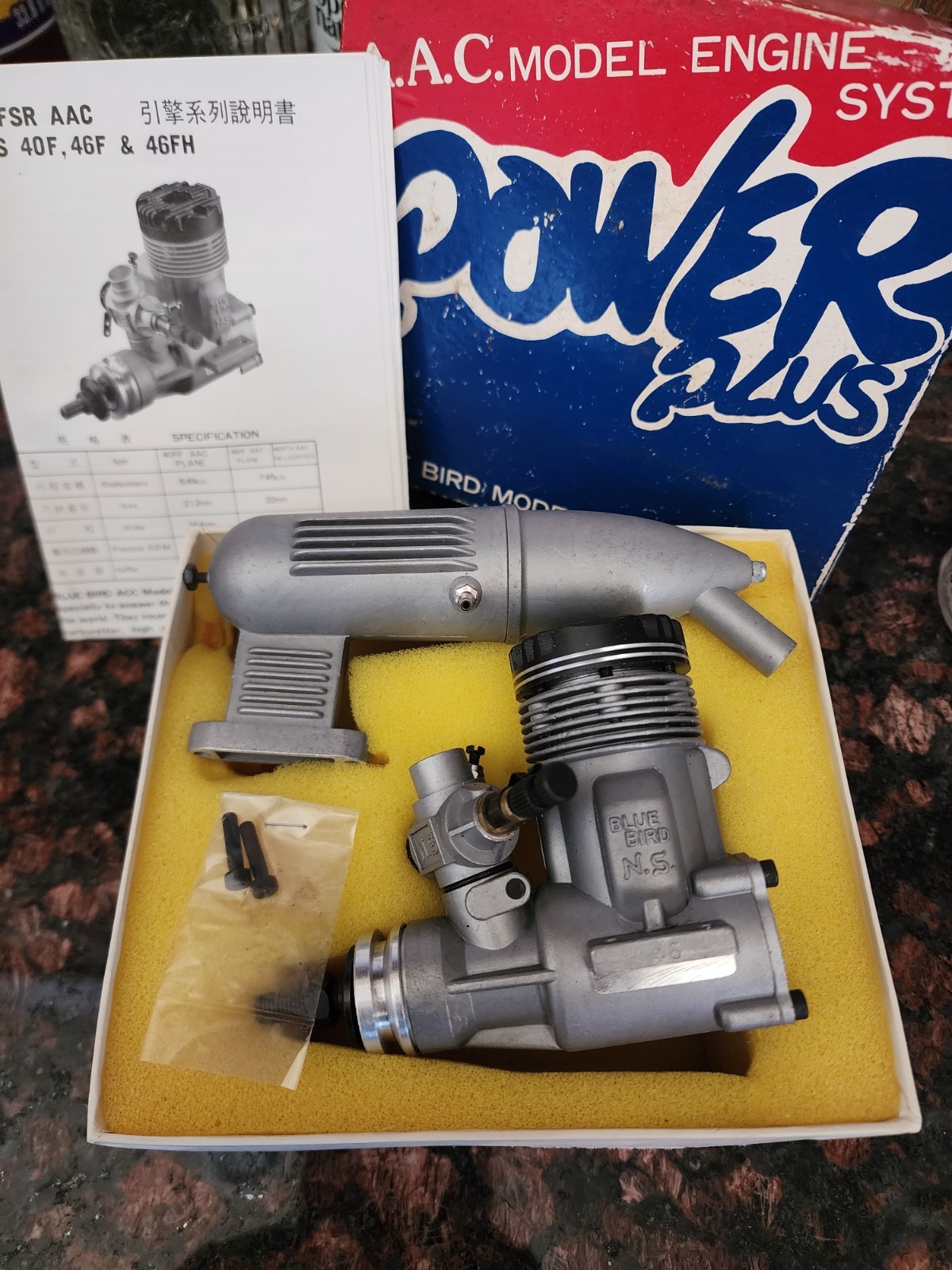 Blue Bird AAC Model Airplane Power Plus .45 Engine New Open Box